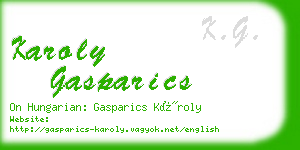 karoly gasparics business card